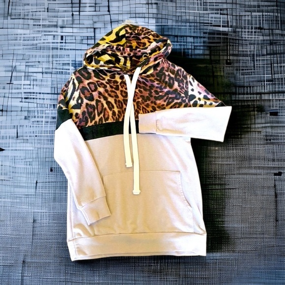 Leopard print hooded sweatshirt - Picture 1 of 4